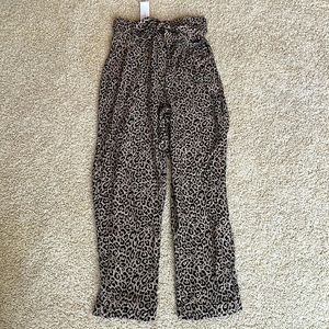 Flowey leopard print pants NEVER WORN!!! Tags still on. High waisted!